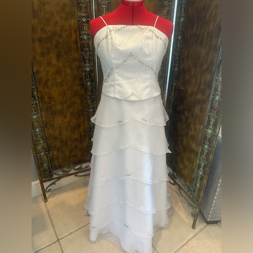 White Beaded Pinky And Me Gown